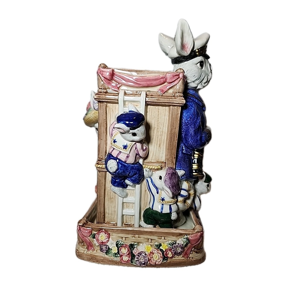 Fitz & Floyd SEA Captain Bunny Rabbit Vase. Bustels & Beaus Collection 1995 Rare - Picture 2 of 8